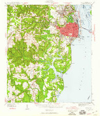 Mobile Alabama Historical topographic map, 1:62500 scale, 15 X 15 Minute, Year 1940