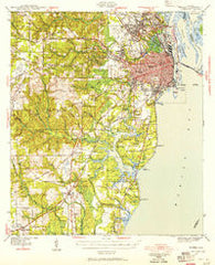 Mobile Alabama Historical topographic map, 1:62500 scale, 15 X 15 Minute, Year 1940