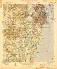 Mobile Alabama Historical topographic map, 1:62500 scale, 15 X 15 Minute, Year 1944