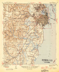 Mobile Alabama Historical topographic map, 1:62500 scale, 15 X 15 Minute, Year 1944