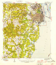 Mobile Alabama Historical topographic map, 1:62500 scale, 15 X 15 Minute, Year 1944