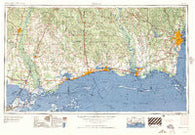 Mobile Alabama Historical topographic map, 1:250000 scale, 1 X 2 Degree, Year 1957