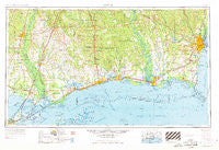 Mobile Alabama Historical topographic map, 1:250000 scale, 1 X 2 Degree, Year 1953