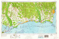 Mobile Alabama Historical topographic map, 1:250000 scale, 1 X 2 Degree, Year 1963