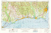 Mobile Alabama Historical topographic map, 1:250000 scale, 1 X 2 Degree, Year 1953