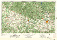 Montgomery Alabama Historical topographic map, 1:250000 scale, 1 X 2 Degree, Year 1957