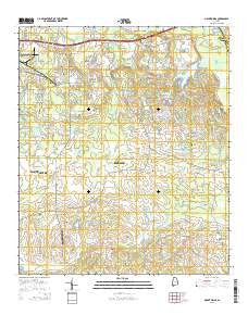 Mount Meigs Alabama Current topographic map, 1:24000 scale, 7.5 X 7.5 Minute, Year 2014