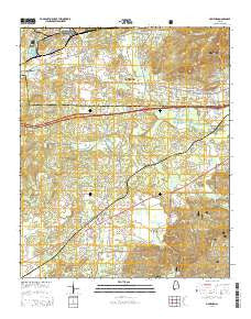 Munford Alabama Current topographic map, 1:24000 scale, 7.5 X 7.5 Minute, Year 2014