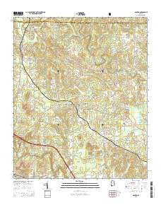 Nauvoo Alabama Current topographic map, 1:24000 scale, 7.5 X 7.5 Minute, Year 2014