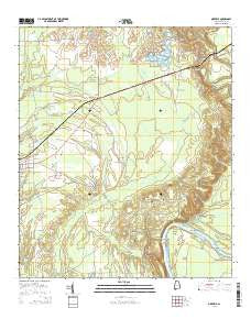Orrville Alabama Current topographic map, 1:24000 scale, 7.5 X 7.5 Minute, Year 2014
