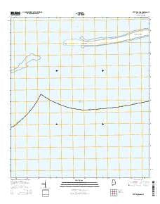 Petit Bois Pass Alabama Current topographic map, 1:24000 scale, 7.5 X 7.5 Minute, Year 2014