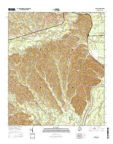 Pine Hill Alabama Current topographic map, 1:24000 scale, 7.5 X 7.5 Minute, Year 2014