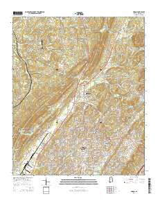 Pinson Alabama Current topographic map, 1:24000 scale, 7.5 X 7.5 Minute, Year 2014