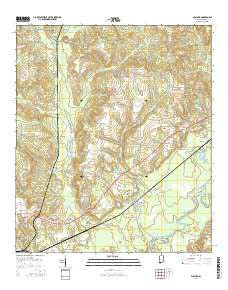 Pollard Alabama Current topographic map, 1:24000 scale, 7.5 X 7.5 Minute, Year 2014