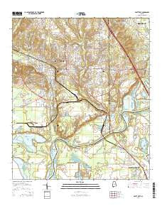 Prattville Alabama Current topographic map, 1:24000 scale, 7.5 X 7.5 Minute, Year 2014