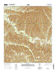 Ridgeville Alabama Current topographic map, 1:24000 scale, 7.5 X 7.5 Minute, Year 2014