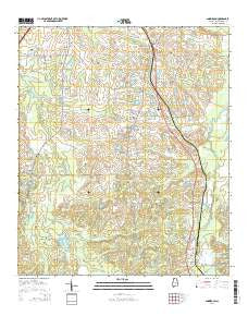 Snowdoun Alabama Current topographic map, 1:24000 scale, 7.5 X 7.5 Minute, Year 2014