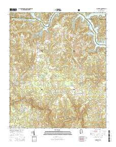 Sunlight Alabama Current topographic map, 1:24000 scale, 7.5 X 7.5 Minute, Year 2014