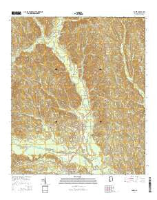 Toxey Alabama Current topographic map, 1:24000 scale, 7.5 X 7.5 Minute, Year 2014
