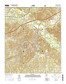 Tuskegee Alabama Current topographic map, 1:24000 scale, 7.5 X 7.5 Minute, Year 2014