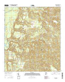 Vaughn Alabama Current topographic map, 1:24000 scale, 7.5 X 7.5 Minute, Year 2014
