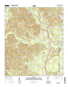 Wagarville Alabama Current topographic map, 1:24000 scale, 7.5 X 7.5 Minute, Year 2014