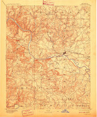 Batesville Arkansas Historical topographic map, 1:125000 scale, 30 X 30 Minute, Year 1891
