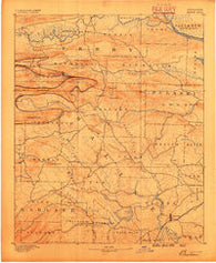 Benton Arkansas Historical topographic map, 1:125000 scale, 30 X 30 Minute, Year 1890