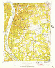 Bethesda Arkansas Historical topographic map, 1:24000 scale, 7.5 X 7.5 Minute, Year 1942