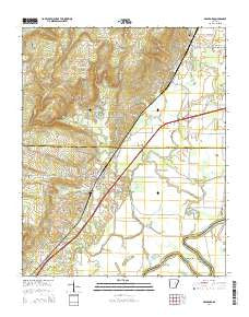 Bradford Arkansas Current topographic map, 1:24000 scale, 7.5 X 7.5 Minute, Year 2014