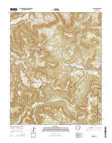 Canaan Arkansas Current topographic map, 1:24000 scale, 7.5 X 7.5 Minute, Year 2014