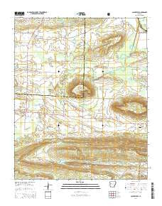 Caulksville Arkansas Current topographic map, 1:24000 scale, 7.5 X 7.5 Minute, Year 2014