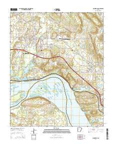 Clarksville Arkansas Current topographic map, 1:24000 scale, 7.5 X 7.5 Minute, Year 2014