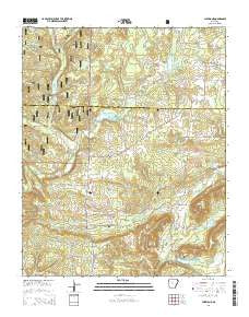 Cleveland Arkansas Current topographic map, 1:24000 scale, 7.5 X 7.5 Minute, Year 2014