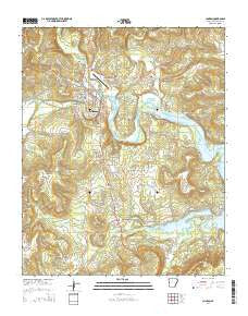 Clinton Arkansas Current topographic map, 1:24000 scale, 7.5 X 7.5 Minute, Year 2014