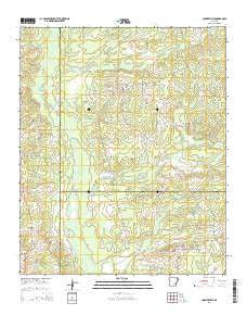 Cornerville Arkansas Current topographic map, 1:24000 scale, 7.5 X 7.5 Minute, Year 2014