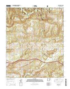 Cravens Arkansas Current topographic map, 1:24000 scale, 7.5 X 7.5 Minute, Year 2014