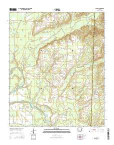 Dalark Arkansas Current topographic map, 1:24000 scale, 7.5 X 7.5 Minute, Year 2014