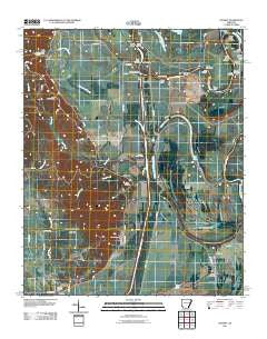 Dansby Arkansas Historical topographic map, 1:24000 scale, 7.5 X 7.5 Minute, Year 2011