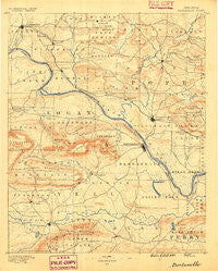 Dardanelle Arkansas Historical topographic map, 1:125000 scale, 30 X 30 Minute, Year 1890