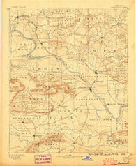 Dardanelle Arkansas Historical topographic map, 1:125000 scale, 30 X 30 Minute, Year 1890