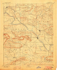 Dardanelle Arkansas Historical topographic map, 1:125000 scale, 30 X 30 Minute, Year 1890