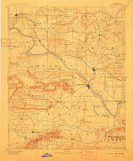 Dardanelle Arkansas Historical topographic map, 1:125000 scale, 30 X 30 Minute, Year 1890