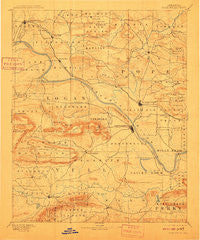 Dardanelle Arkansas Historical topographic map, 1:125000 scale, 30 X 30 Minute, Year 1890
