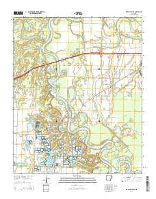 De Valls Bluff Arkansas Current topographic map, 1:24000 scale, 7.5 X 7.5 Minute, Year 2014