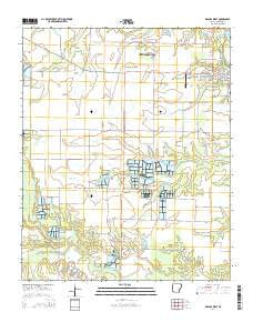Des Arc West Arkansas Current topographic map, 1:24000 scale, 7.5 X 7.5 Minute, Year 2014