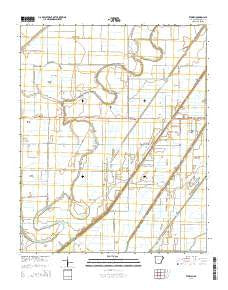 Etowah Arkansas Current topographic map, 1:24000 scale, 7.5 X 7.5 Minute, Year 2014
