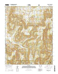 Evansville Arkansas Current topographic map, 1:24000 scale, 7.5 X 7.5 Minute, Year 2014