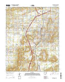 Fayetteville Arkansas Current topographic map, 1:24000 scale, 7.5 X 7.5 Minute, Year 2014