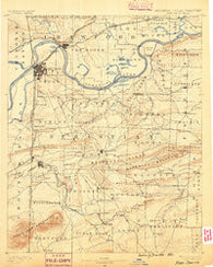 Fort Smith Arkansas Historical topographic map, 1:125000 scale, 30 X 30 Minute, Year 1890